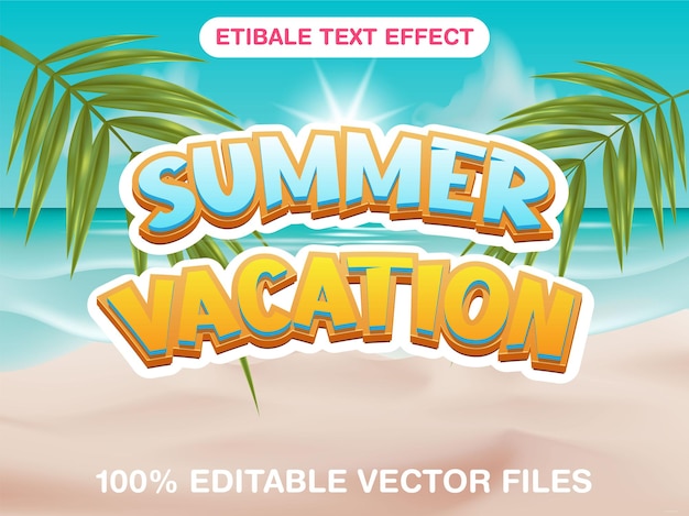 Summer Vacation 3D editable text effect