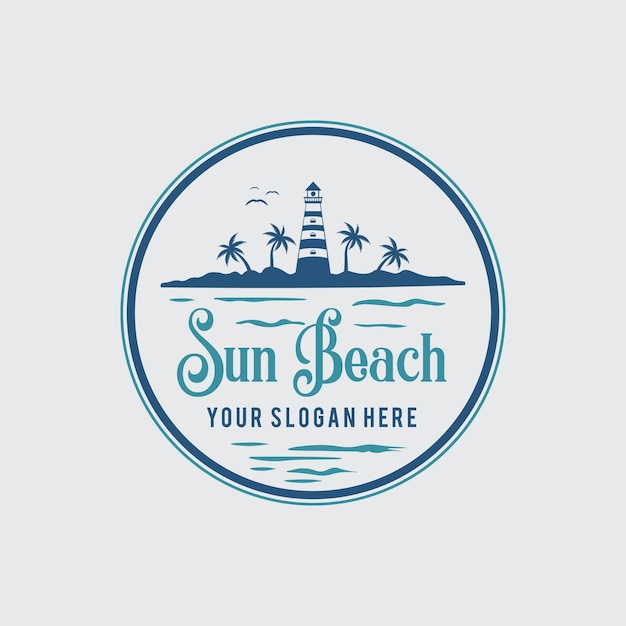 Summer vacation beach logo template