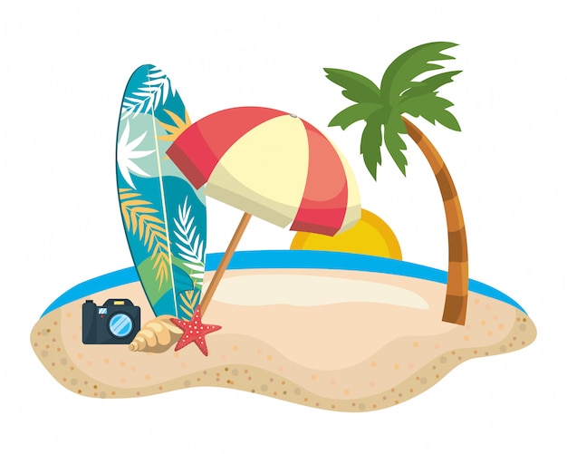 Summer and vacation icon set 