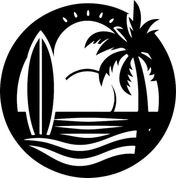 A summer vacation icon silhouette with a white background