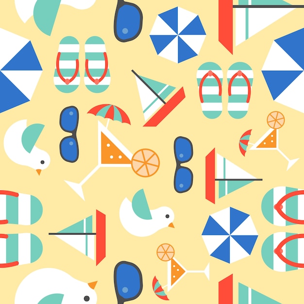 Summer vacation seamless pattern