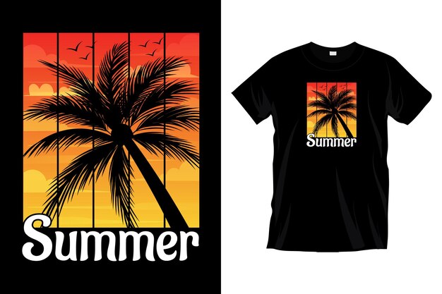 Summer Vacation tshirt design Tshirt mockup design vintage retro graphic black tshirt