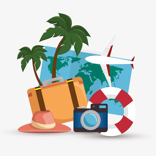 Vector summer vacations holiday poster vector illustration design