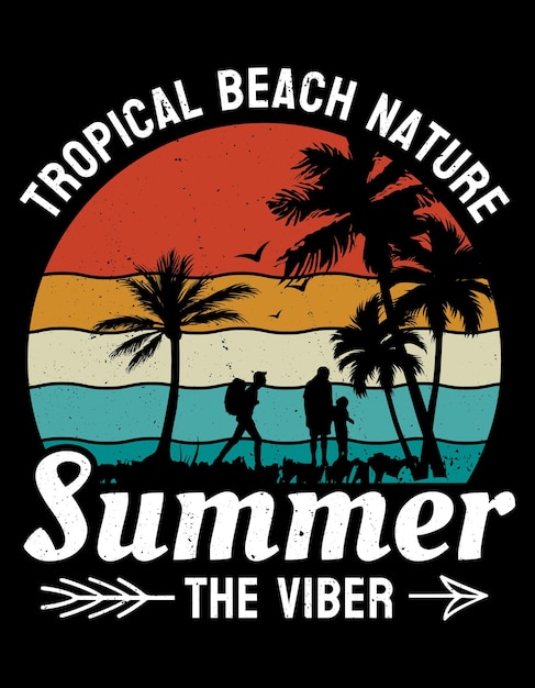 Summer vector typography t shirt design