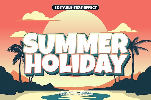 summer vibes editable text effect with background