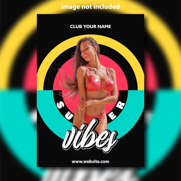 Summer vibes flyer poster social media post