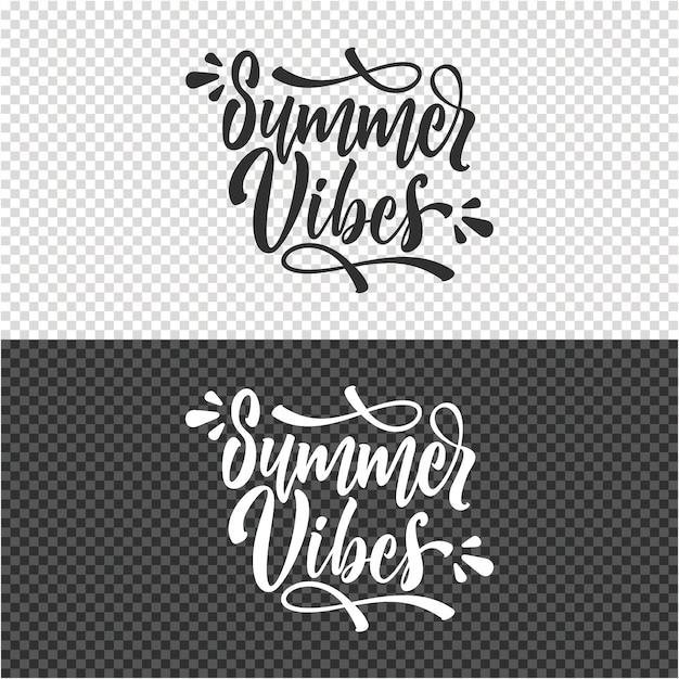 Vector summer vibes lettering clipart element design