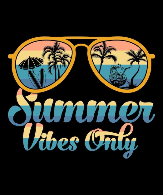 Summer vibes only vintage tshirt design