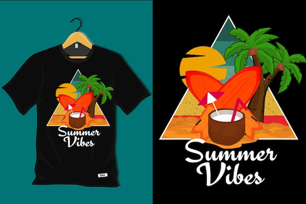 Summer Vibes Retro Vintage T Shirt Design