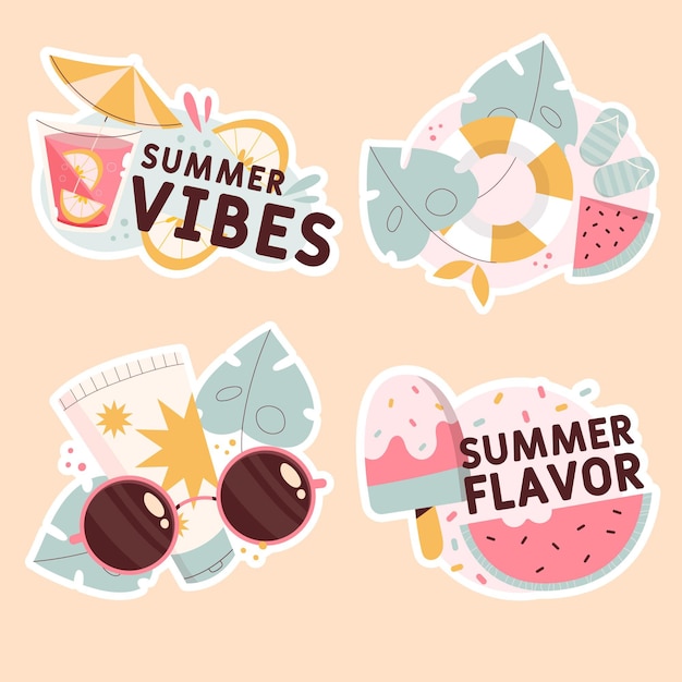 Summer vibes stickers collection