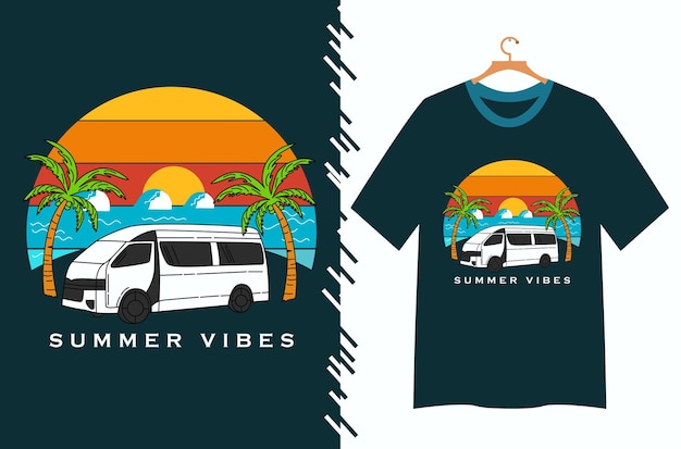 summer vibes travel t shirt design