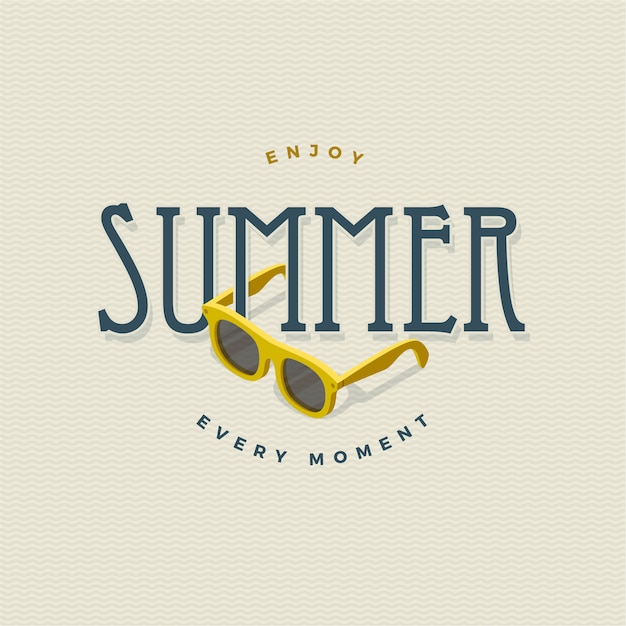 Summer vintage sign with sunglasses