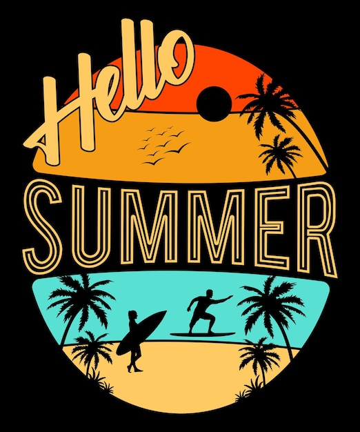 Vector summer vintage tshirt design