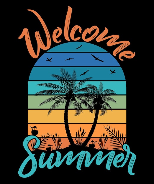 Summer Vintage Tshirt Design