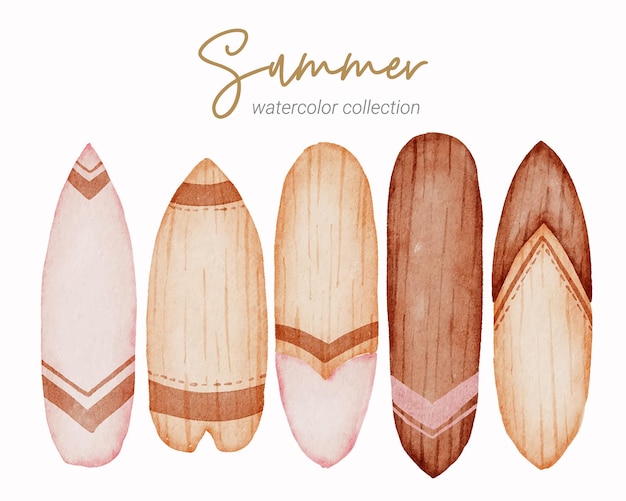 summer watercolor element collection