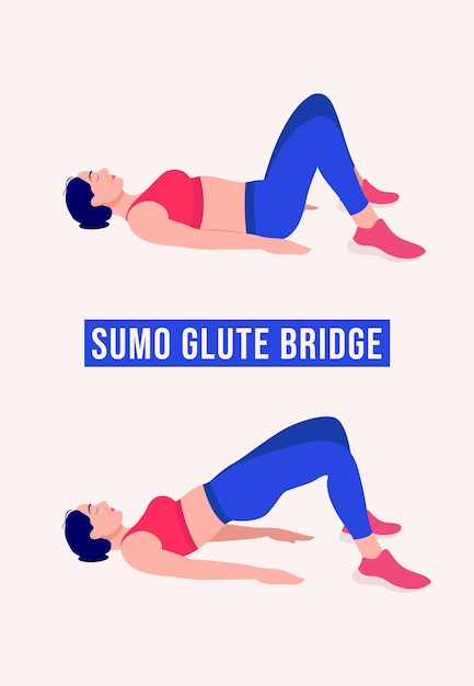 Sumo Glute Bridge exercise Woman workout fitness aerobic and exercises