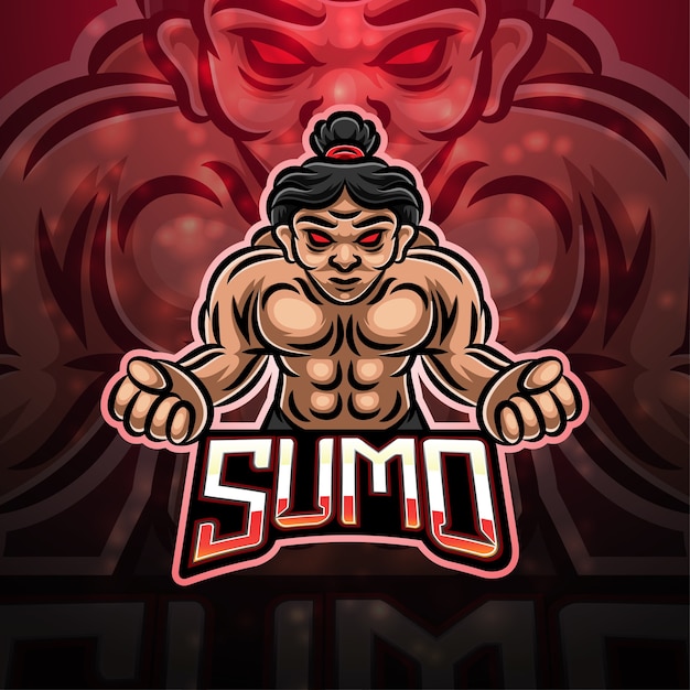 Vector sumo sport mascot logo design