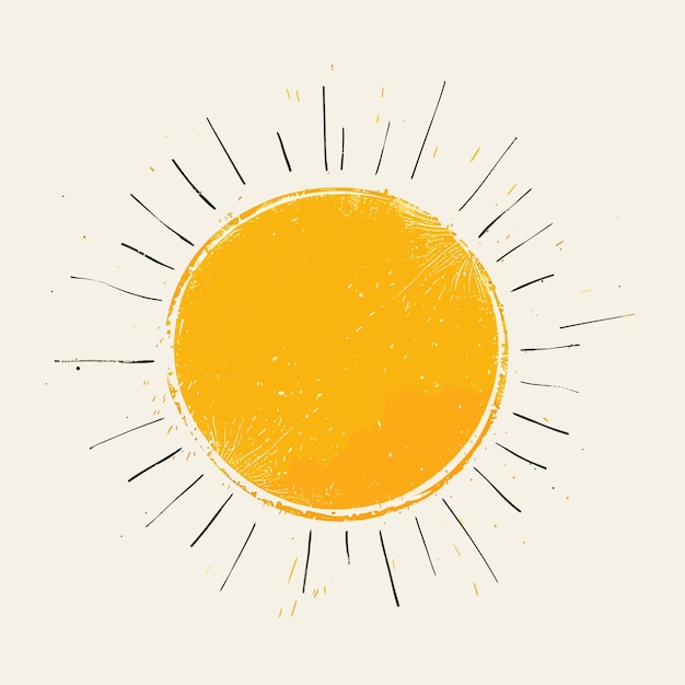 Vector sun doodle style