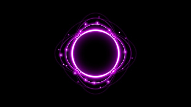 Sun Eclipse Purple Fire Dark Background Vector Moon Design Style Space Science Glow Light