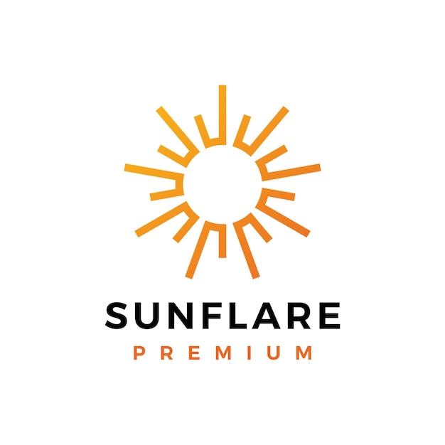 Sun flare light bright shine logo isolated on white