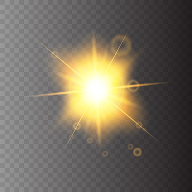 Sun flare  on transparent background