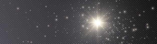 Sun glare light effects set PNG. Bright light effect. Starry solar lighting for vector illustration.