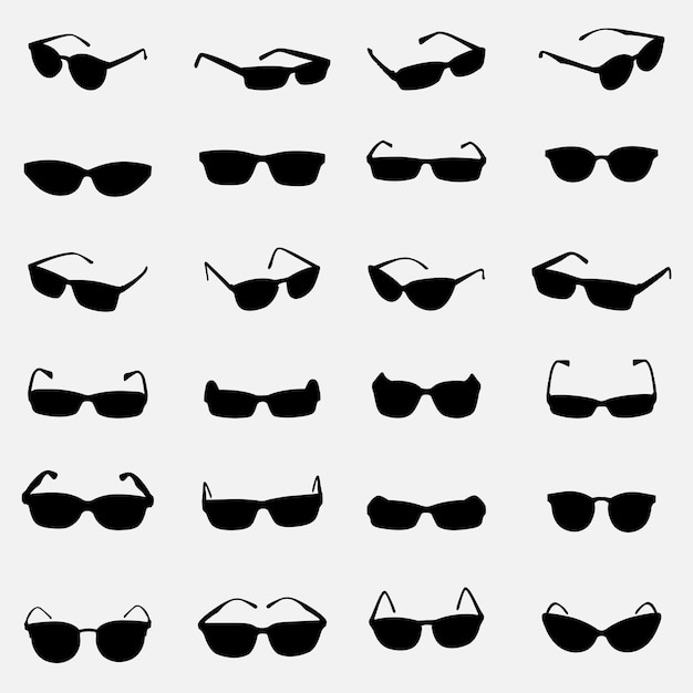 Sun glasses vector silhouettes