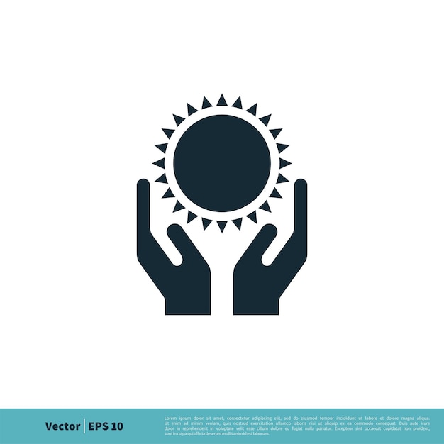 Sun and Hand Icon Vector Logo Template Illustration Design Vector EPS 10