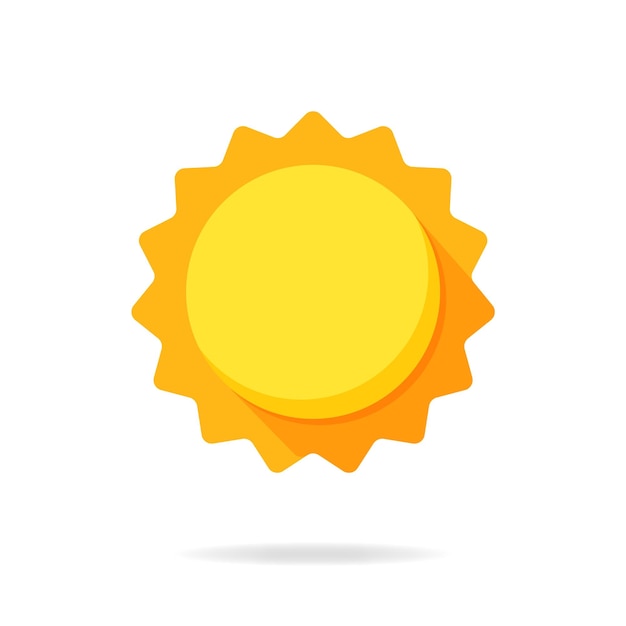 Sun icon isolated on the white background