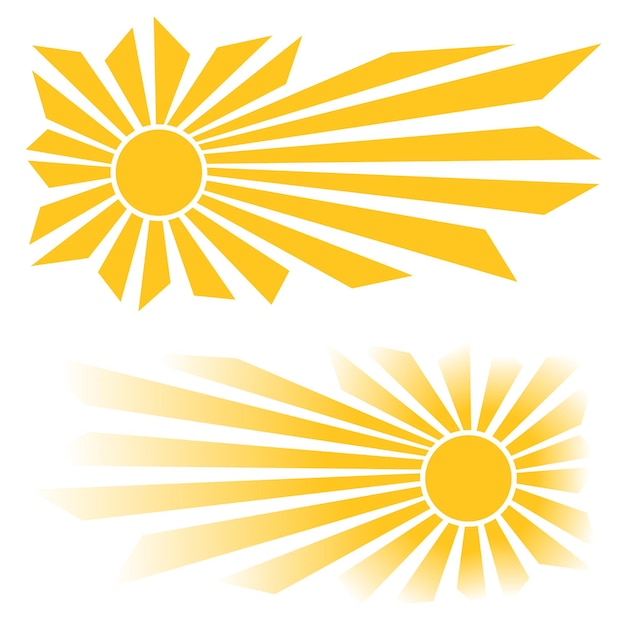 Sun icon set Cartoon vector illustration