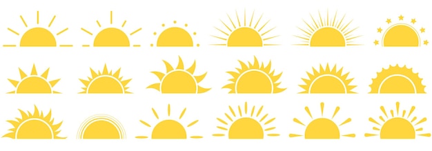 Sun icon Sunshine icon Vector illustration