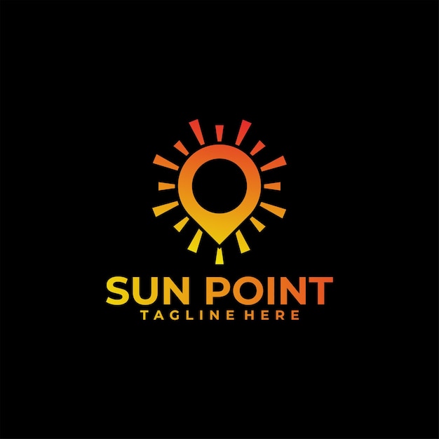 Sun logo design concept point sun logo template