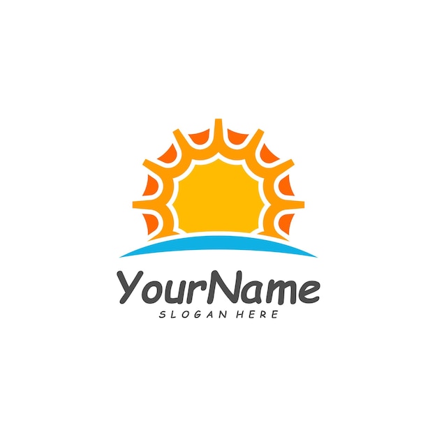 Sun logo design template Creative Sun logo vector Simple icon symbol