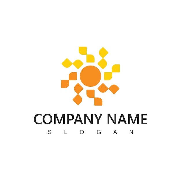 Sun Logo Template Icon Design Illustration