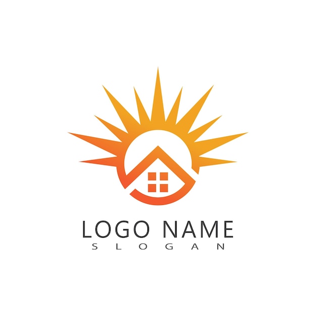 Sun logo vector template symbol design