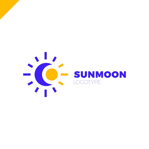 Sun and Moon logo. Abstract illustration