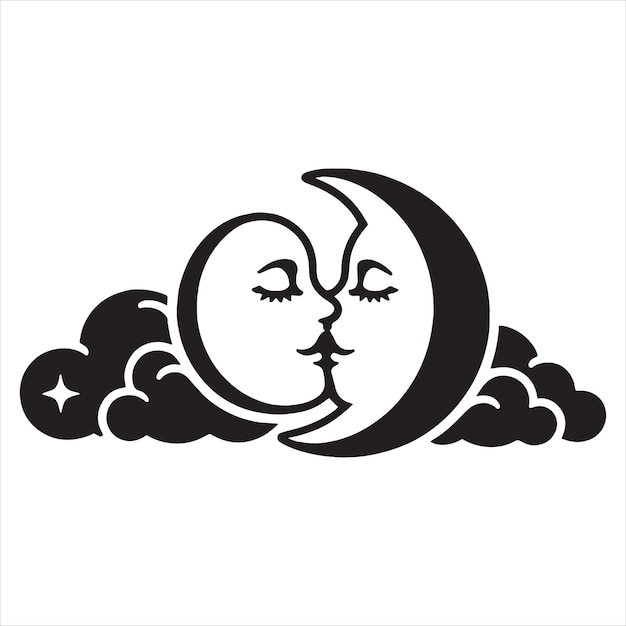 Vector sun and moon svg