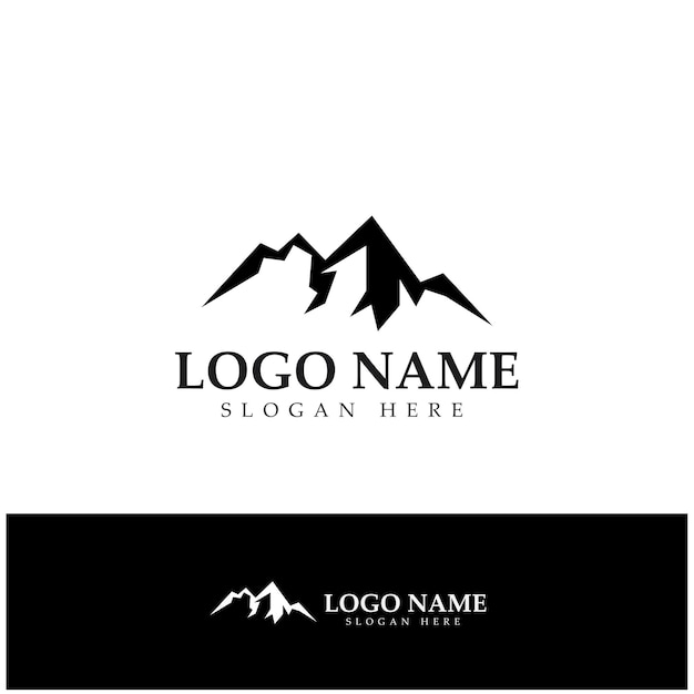 Sun Mountain Logo Icon Design stock illustration