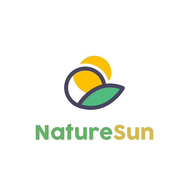 Sun nature design logo template