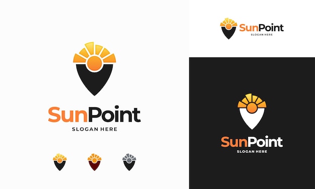 Sun Point logo designs concept vector Sun Hunter Spot Logo template icon