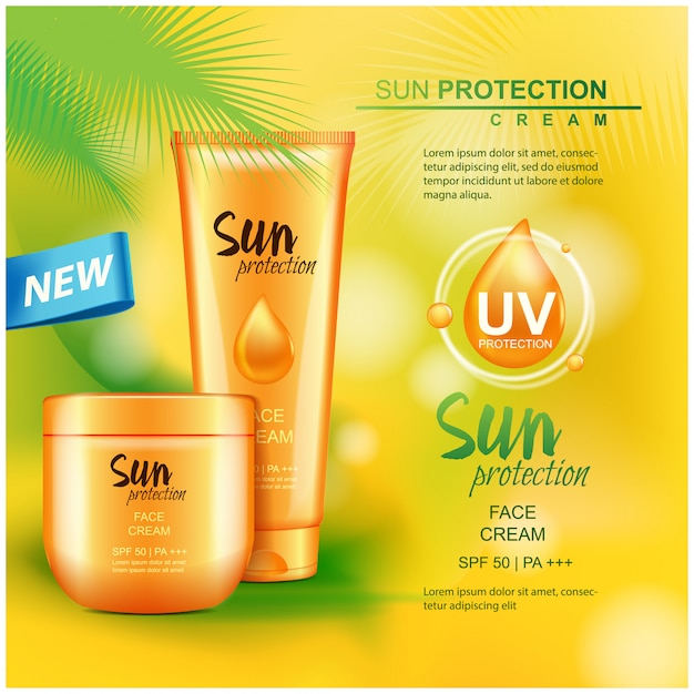 Sun protection cosmetic products, sun care.