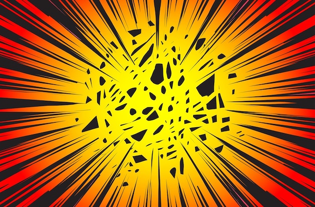 Sun Rays or Explosion Boom for Comic Books Radial Background Vector