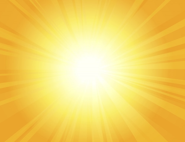 Sun rays with sunbeams on an orange background, bright yellow color burst background, sunrise, yellow retro round lines, starburst, burst summer sunlight