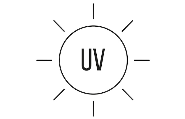 Sun shape UV sign on a white background