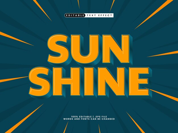 sun shine editable text effect