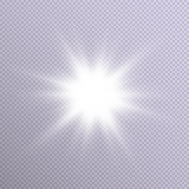 The sun shines with a special glare light effect. PNG. Separate light effects on a transparent.