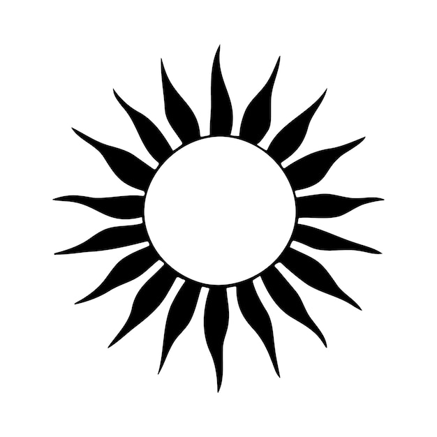 Sun silhouette logo isolated on white background