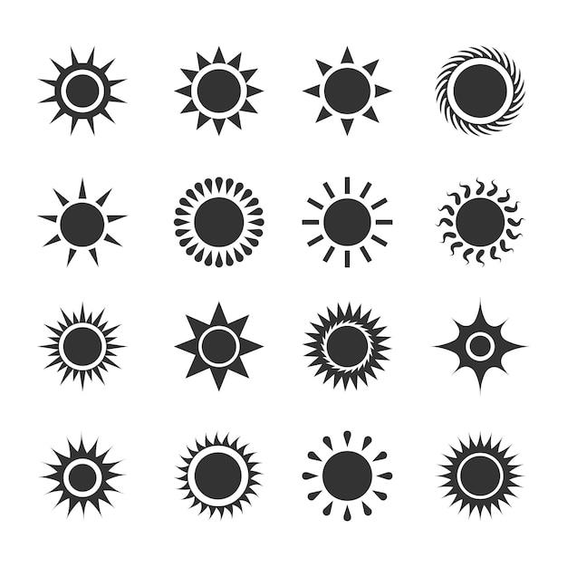 Sun silhouette vector collection