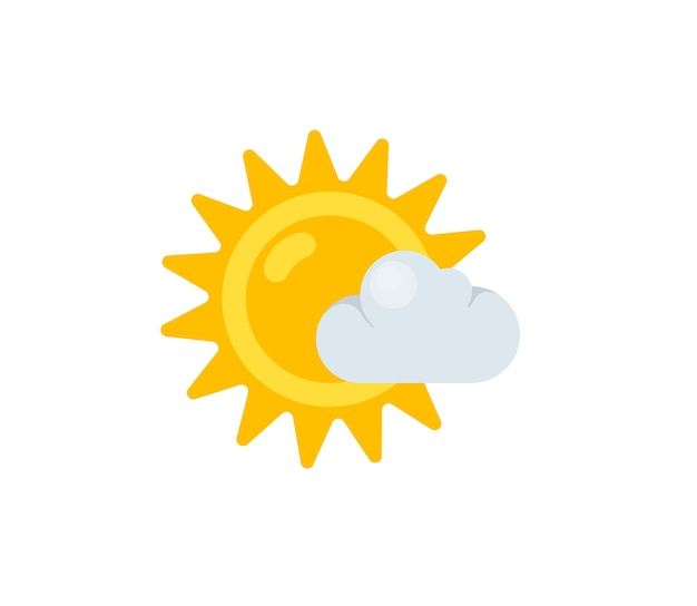 Sun Behind Small Cloud vector isolated icon. Emoji illustration. Sun Behind Cloud vector emoticon