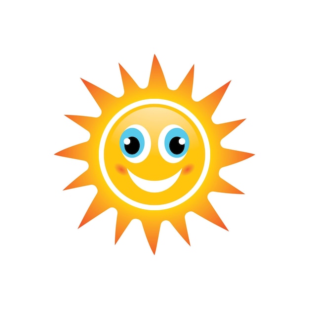 Sun smile emoticon logo images